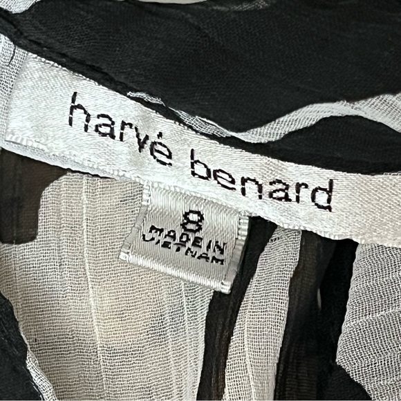 Harvé Bernard Zebra Print Sheer Pleated Button Down Blouse Size 8 Y2K - Picture 11 of 11